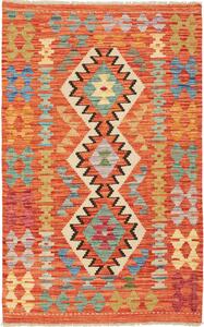 Tappeto Kilim Afghanistan Geometrico Arancio Multicolore 80x128 Cm