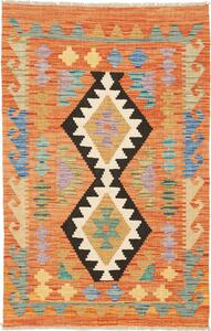 Tappeto Kilim Afghanistan Geometrico Arancione Nero 76x120 Cm