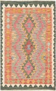 Tappeto Kilim Afghanistan Astratto Multicolore Pastello 83x132 Cm