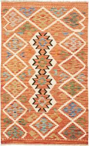 Tappeto Kilim Afghanistan Geometrico Arancio Blu 80x129 Cm