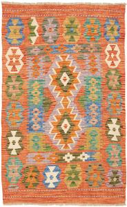 Tappeto Kilim Afghanistan Geometrico Arancio Policromo 82x126 Cm