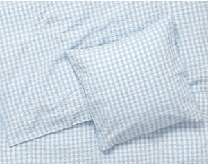 Biancheria da letto in crêpe bianca e azzurra per letto singolo 140x200 cm Bæk&Bølge - JUNA