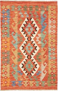 Tappeto Kilim Afghanistan Geometrico Terracotta Blu 81x126 Cm