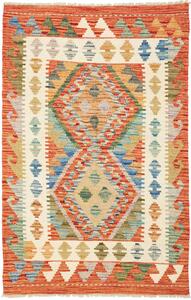 Tappeto Kilim Afghanistan Astratto Terracotta Crema 80x126 Cm
