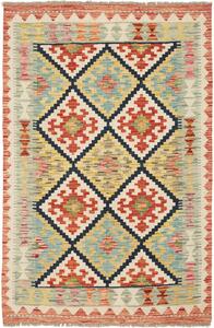 Tappeto Kilim Afghanistan Geometrico Multicolor Crema 86x129 Cm
