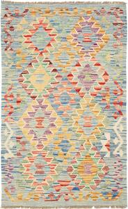 Tappeto Kilim Afghanistan Geometrico Azzurro Multicolore 80x128 Cm