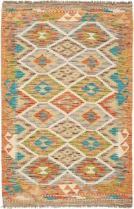 Tappeto Kilim Afghanistan Geometrico Arancio Azzurro 81x125 Cm