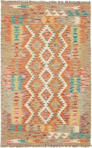 Tappeto Kilim Afghanistan Geometrico Beige Arancio Turchese 82x126 Cm