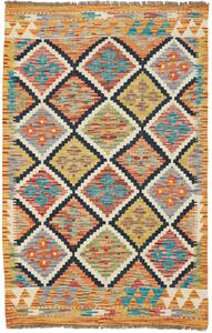 Tappeto Kilim Afghanistan Geometrico Multicolore Vivace 83x128 Cm
