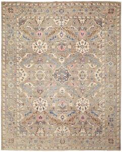 Tappeto Malka Pakistan Medaglione Grigio Rosa 247x307 Cm