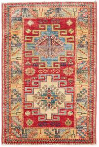 Tappeto Kazak Fine Pakistan Astratto Rosso Azzurro 63x97 Cm