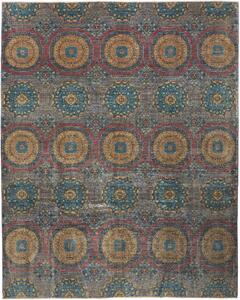 Tappeto Mamlouk Pakistan Astratto Blu Oro 246x303 Cm