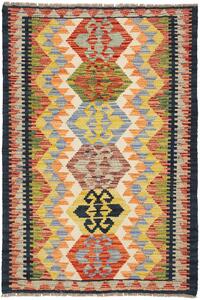 Tappeto Kilim Afghanistan Astratto Multicolore Vivace Terra 81x122 Cm