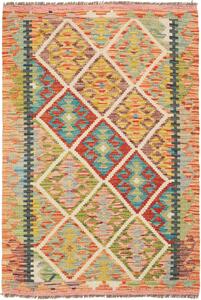 Tappeto Kilim Afghanistan Geometrico Multicolore Vibrante 86x127 Cm