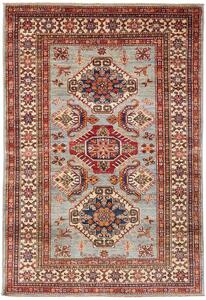Tappeto Kazak Fine Pakistan Astratto Azzurro Rosso 125x181 Cm