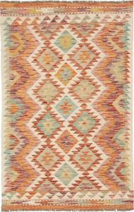 Tappeto Kilim Afghanistan Astratto Beige Arancio 80x126 Cm