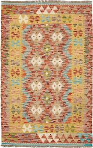 Tappeto Kilim Afghanistan Geometrico Policromo Terra 83x127 Cm