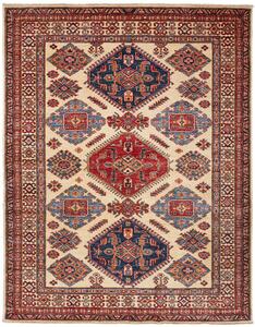 Tappeto Kazak Fine Pakistan Astratto Crema Blu 155x202 Cm