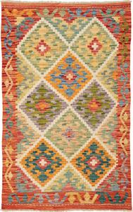 Tappeto Kilim Afghanistan Astratto Terracotta Multicolore 81x129 Cm