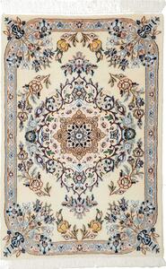 Tappeto Nain 9la Persia Medaglione Crema Blu 62x95 Cm