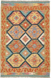 Tappeto Kilim Afghanistan Geometrico Beige Blu 84x124 Cm