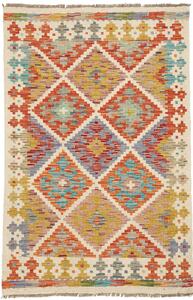 Tappeto Kilim Afghanistan Geometrico Multicolore Crema 83x126 Cm