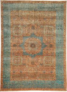 Tappeto Mamlouk Pakistan Medaglione Turchese Terracotta 172x235 Cm