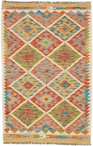 Tappeto Kilim Afghanistan Geometrico Multicolore Avorio 82x127 Cm