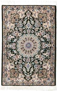 Tappeto Nain 9la Persia Medaglione Verde Scuro Crema 60x90 Cm