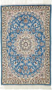 Tappeto Nain 9la Persia Medaglione Azzurro Crema 58x92 Cm