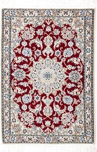 Tappeto Nain 9la Persia Medaglione Bordeaux Crema 65x95 Cm