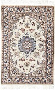 Tappeto Nain 6la Persia Medaglione Crema Blu 62x93 Cm
