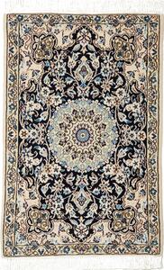 Tappeto Nain 9la Persia Medaglione Crema Blu Notte 60x93 Cm