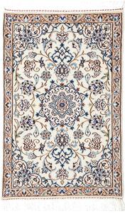 Tappeto Nain 9la Persia Medaglione Crema Blu 60x88 Cm