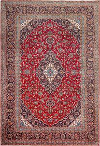 Tappeto Ardakan Persia Medaglione Rosso Blu Scuro 252x344 Cm