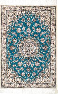 Tappeto Nain 6la Persia Medaglione Turchese Crema 62x90 Cm