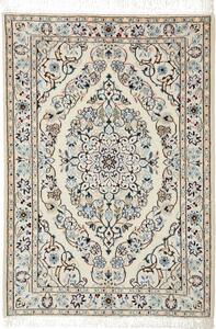 Tappeto Nain 6la Persia Medaglione Avorio Blu 66x95 Cm