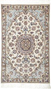 Tappeto Nain 6la Persia Medaglione Crema Azzurro 63x103 Cm