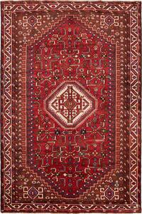 Tappeto Shiraz Persia Geometrico Rosso Crema 170x258 Cm