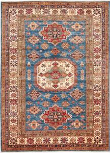 Tappeto Kazak Fine Pakistan Medaglione Blu Rosso 172x240 Cm