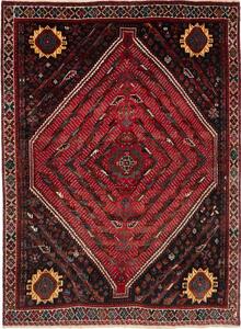 Tappeto Shiraz Persia Geometrico Rosso Scuro 177x240 Cm