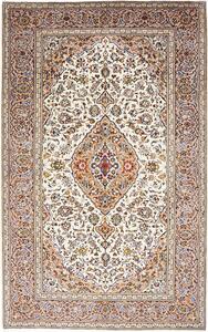 Tappeto Kashan Persia Medaglione Avorio Pesca 195x315 Cm