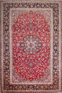 Tappeto Nadjafabad Persia Medaglione Rosso Blu 255x390 Cm