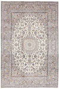 Tappeto Kashan Persia Medaglione Crema Blu 196x296 Cm