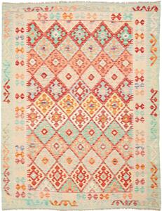 Tappeto Kilim Afghanistan Astratto Azzurro Corallo 156x197 Cm