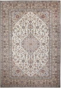Tappeto Kashan Persia Medaglione Crema Blu 243x350 Cm