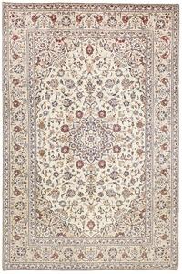 Tappeto Kashan Persia Medaglione Crema Blu 200x300 Cm