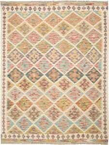 Tappeto Kilim Afghanistan Geometrico Crema Pastello 152x207 Cm