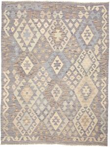 Tappeto Kilim Afghanistan Astratto Grigio-blu Beige 152x200 Cm