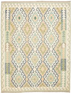 Tappeto Kilim Afghanistan Geometrico Azzurro Beige 154x199 Cm